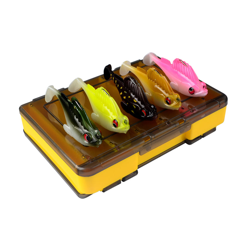 SOFT FISHING LURE 10 PIECE INCLUDING TACKLE BOX