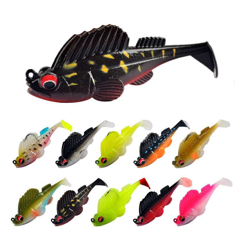 SOFT FISHING LURE 10 PIECE INCLUDING TACKLE BOX