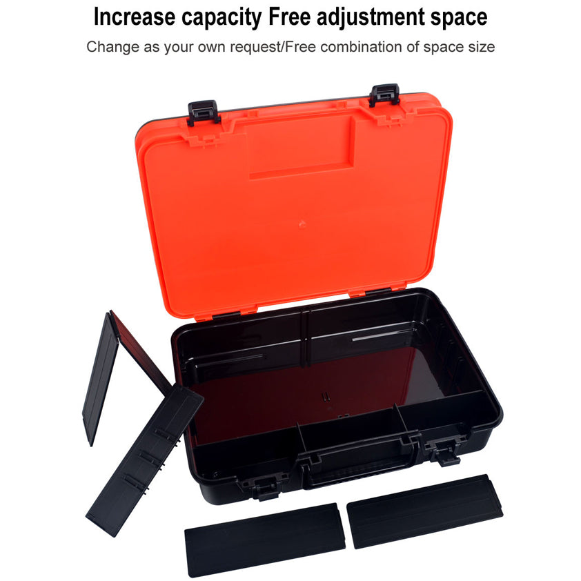 FISHING TACKLE LURE BOX WITH SECURE-LOCKING